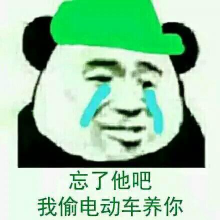 《抖音》忘了他吧我偷电瓶车养你表情包