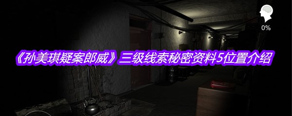《孙美琪疑案郎威》三级线索秘密资料5位置介绍