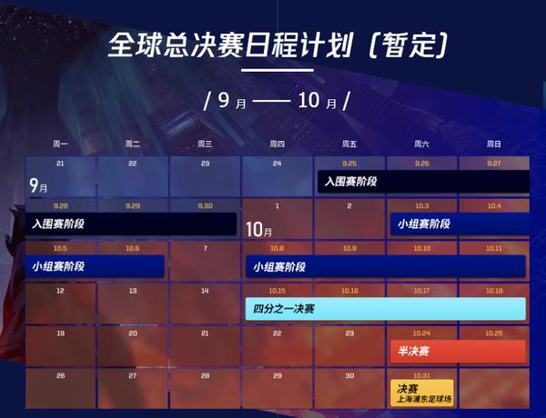 《LOL》S10全球总决赛赛程