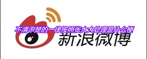 不清不楚的一律按照张大大处理是什么梗