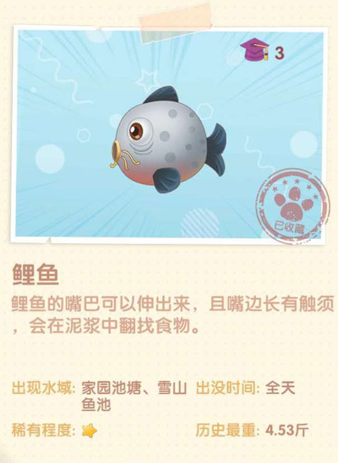 《摩尔庄园》鲤鱼图鉴