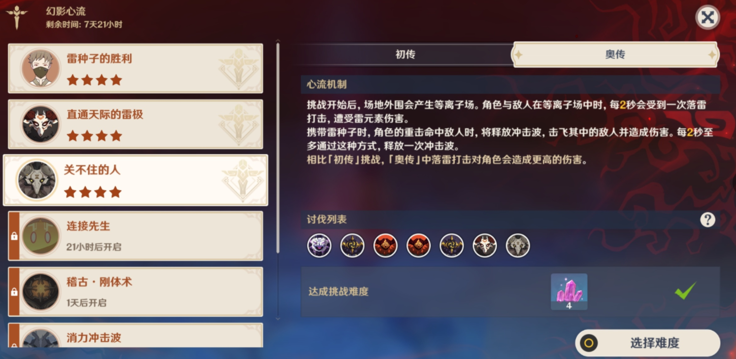 《原神》幻影心流第三天关不住的人奥传通关阵容推荐