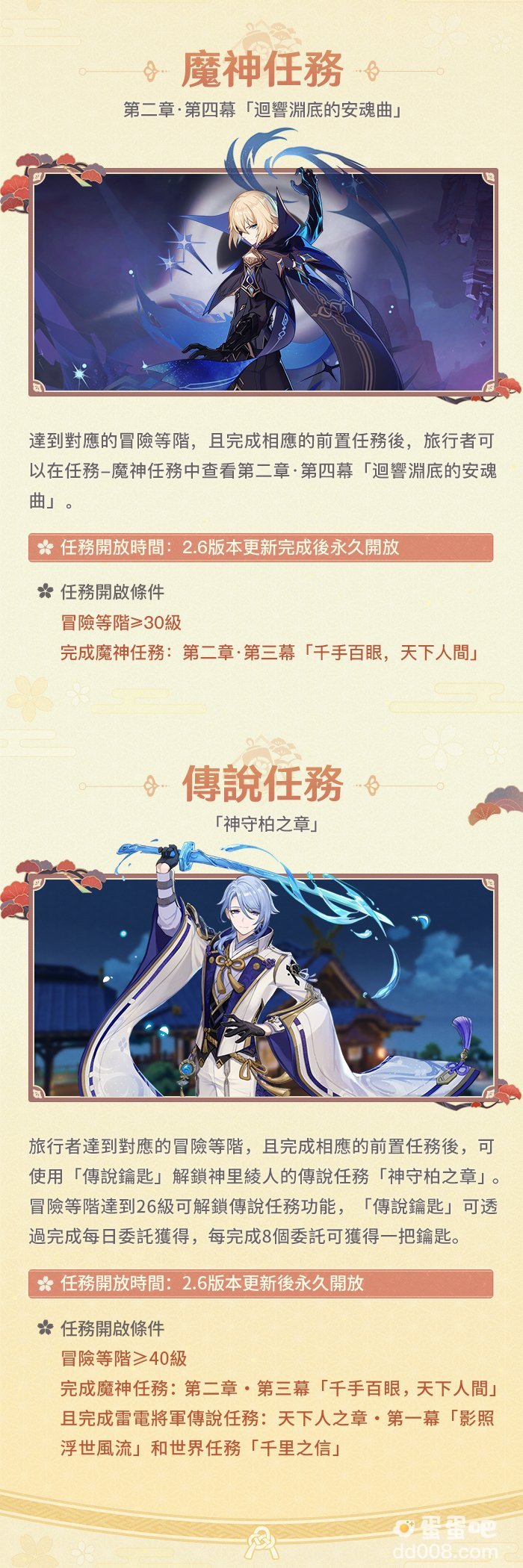 《原神》释出「流风眷堇庭」2.6版本活动快报第一期及「苍流踏花」祈愿等情报