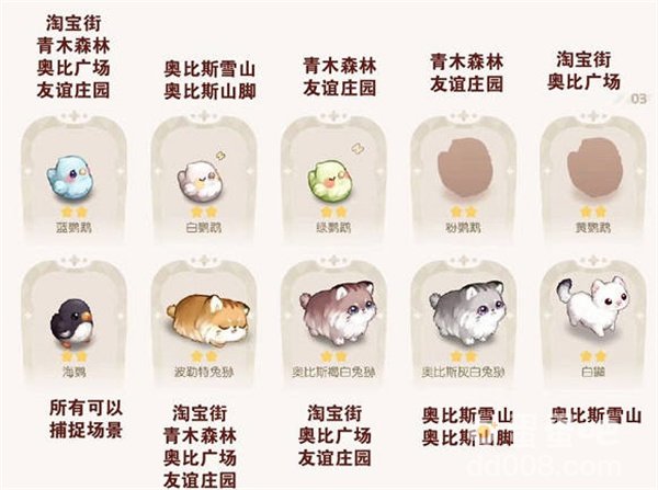 《奥比岛：梦想国度》宠物分布位置一览