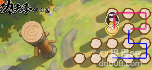 《火影忍者手游》功夫季功夫一笔画第20关攻略