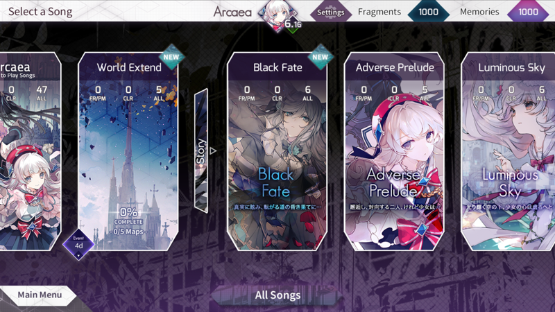 Arcaea歌曲全解锁免登录版截图