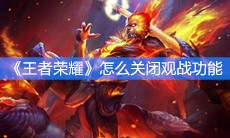 《王者荣耀》怎么关闭观战功能