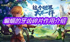 《龙之谷2》蝙蝠的牙齿碎片作用介绍