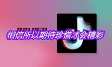 抖音相信所以期待珍惜才会精彩是什么歌