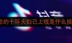 抖音您的十环夫妇已上线是什么操作