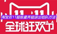 2020淘宝双11超级星秀猫退出组队方法