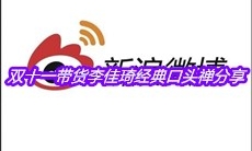 双十一带货李佳琦经典口头禅分享