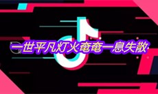 抖音一世平凡灯火奄奄一息失散是什么歌