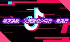 抖音破灭换我一次清醒很少再有一意孤行是什么歌