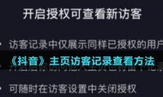 《抖音》主页访客记录查看方法