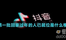 第一批回家过年的人已就位是什么梗