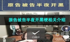 《抖音》原告被告半夜开黑梗相关介绍