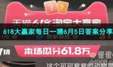 淘宝618大赢家每日一猜6月5日答案分享