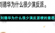《抖音》刘德华为什么很少演反派梗的意思介绍