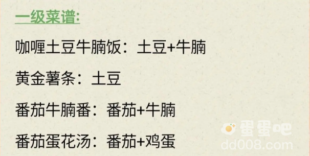 《我的休闲时光》菜谱大全